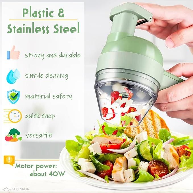 4 in 1 Portable Electric Vegetable Cutter Set - Sifatali