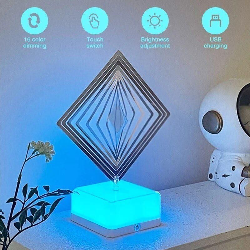 3D 360 Rotating Square Night Light - Sifatali