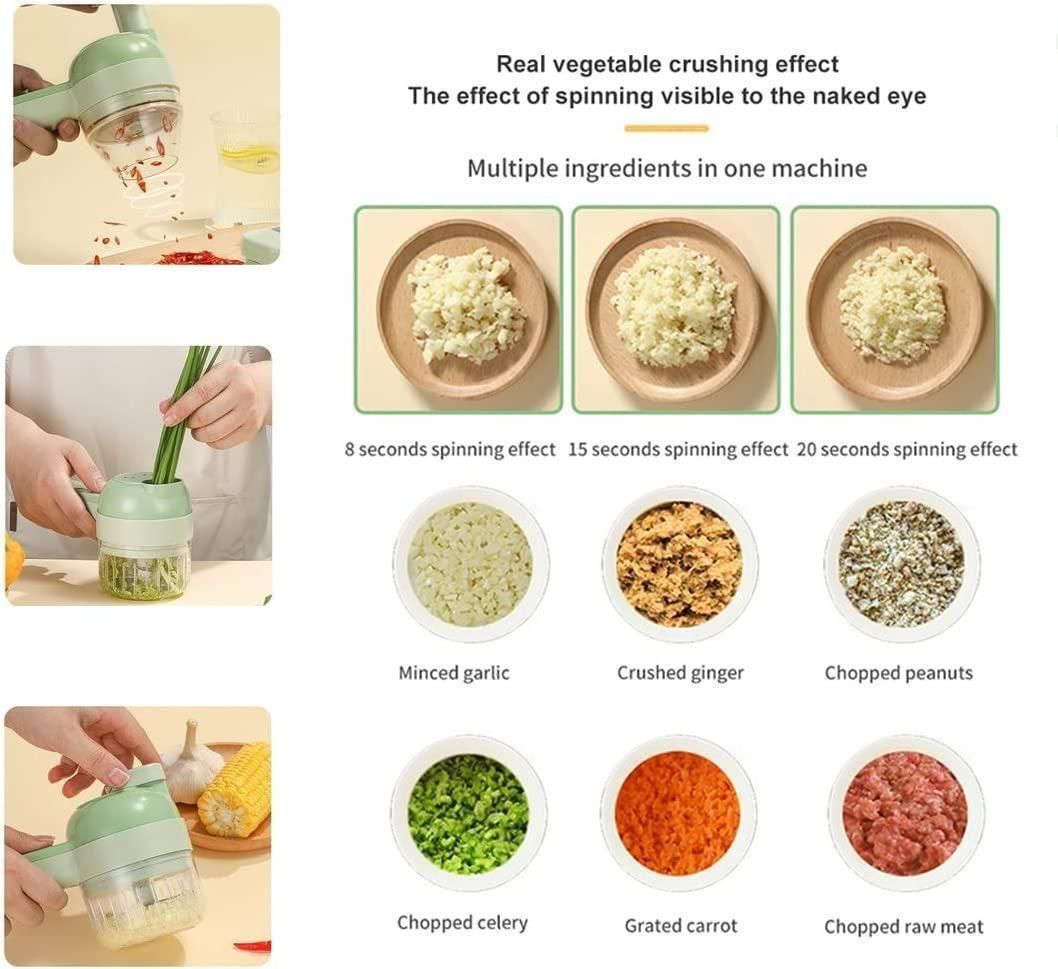 4 in 1 Portable Electric Vegetable Cutter Set - Sifatali