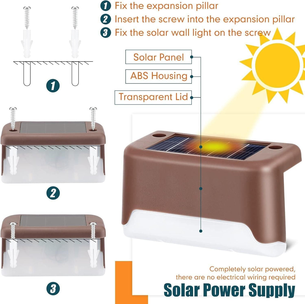 Radiant Solar Powered Waterproof Deck Lights for Outdoors - Sifatali